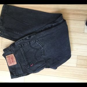 Men’s Levi 505 regular fit jeans, dark gray.